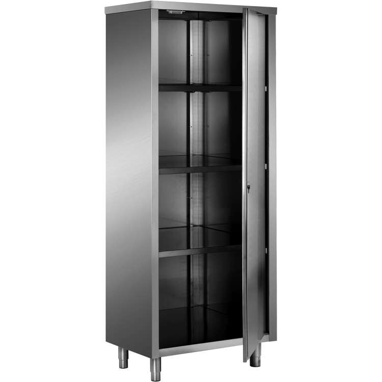 Upright Pan cupboard Stainless steel Single door 3 shelves 600x600x2000mm - CEVC66SN