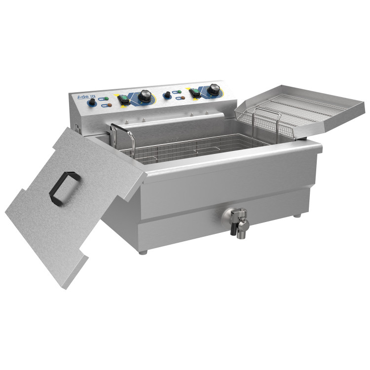 Commercial Electric Countertop Fryer 6kW Twin Tank | CaterEq CEVEF301V Commercial Electric Countertop Fryer 6kW Twin Tank | CaterEq CEVEF301V