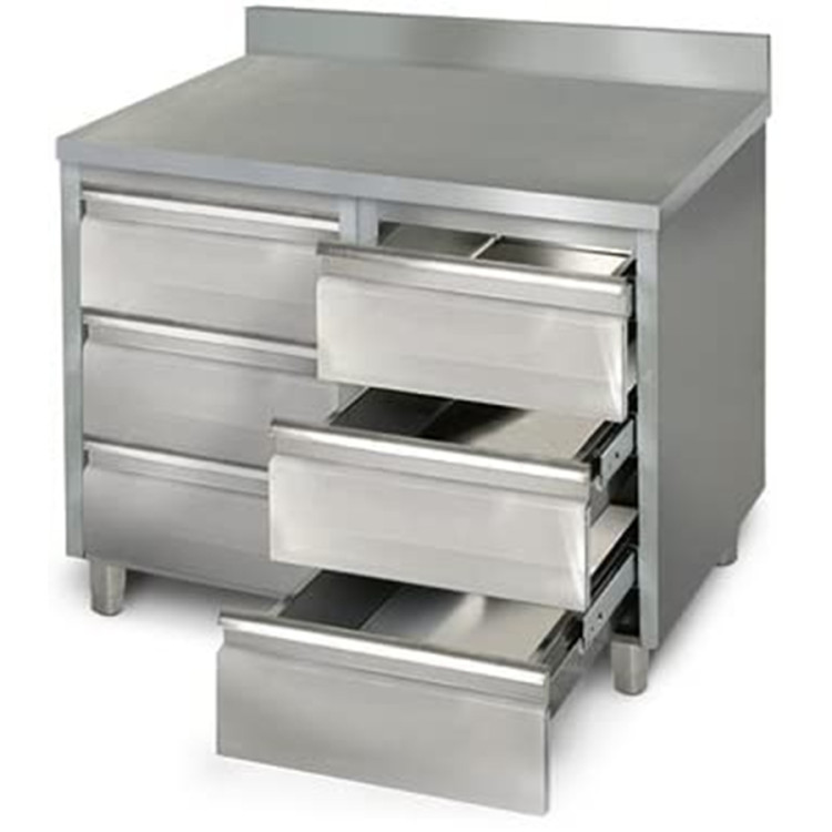 Commercial drawer cabinet Stainless steel 6 drawers Upstand Width 1000mm Depth 600mm - CEVIG106S6A