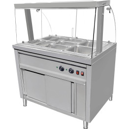 Commercial Bain Marie Hot Food Display with Glass Cover Acrylic Sliding Door and Top Light 1165x690x1400mmmm | CaterEq CEVMGN3AGH Commercial Bain Marie Hot Food Display with Glass Cover Acrylic Sliding Door and Top Light 1165x690x1400mmmm | CaterEq CEVMGN3AGH