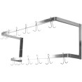 Commercial U-Style Wall Mounted Double Line Pot Rack with 12 Hooks Stainless Steel 900x300x300mm - CEVMR0930U