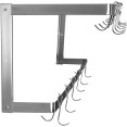 Commercial U-Style Wall Mounted Double Line Pot Rack with 12 Hooks Stainless Steel 900x300x300mm - CEVMR0930U