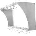 Commercial Wall Mounted Double Line Pot Rack with 12 Hooks Stainless Steel 900x300x300mm - CEVMR0930