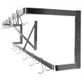 Commercial U-Style Wall Mounted Double Line Pot Rack with 12 Hooks Stainless Steel 1200x300x300mm - CEVMR1230U