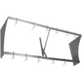 Commercial Wall Mounted Double Line Pot Rack with 12 Hooks Stainless Steel 1200x300x300mm - CEVMR1230