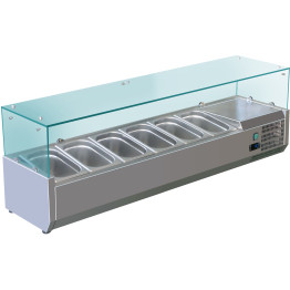 Refrigerated Servery Prep Top 1400mm 6xGN1/4 Depth 330mm - CEVRX1400/330