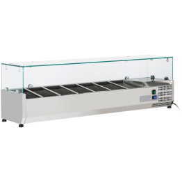 Refrigerated Servery Prep Top 1600mm 7xGN1/3 Glass cover - CEGT516