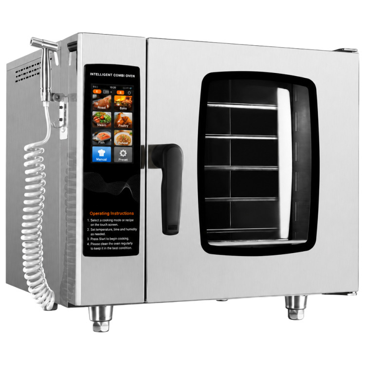 Commercial Touchscreen Combi Steam Oven 5 Tray 600x400mm 4kW 220V | CaterEq CEVULCORE108