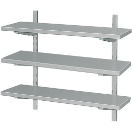 Adjustable Height Wall shelf 3 levels 2000x300mm Stainless steel - CEVWS2033 Adjustable Height Wall shelf 3 levels 2000x300mm Stainless steel - CEVWS2033