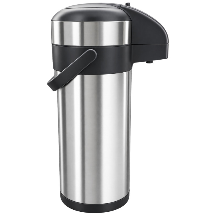 Commercial Air Pot Vacuum Flask 5L Stainless Steel Insulated Coffee & Tea Dispenser with Pump & 360° Rotating Base | CaterEq CEWBN50