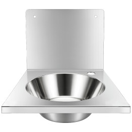 Commercial Wall Mounted Hand Wash Basin with 300mm Backsplash 360 × 360mm SS304 Stainless Steel | CaterEq CEWBR30AB