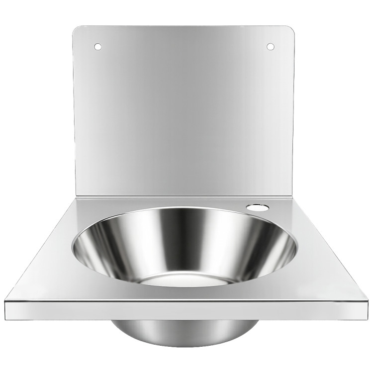 Commercial Wall Mounted Hand Wash Basin with 300mm Backsplash 360 × 360mm SS304 Stainless Steel | CaterEq CEWBR30AB