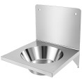 Commercial Wall Mounted Hand Wash Basin with 300mm Backsplash 360 × 360mm SS304 Stainless Steel | CaterEq CEWBR30AB