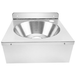 Commercial Wall Mounted Hand Wash Basin with Side Apron 360 × 360mm SS304 Stainless Steel | CaterEq CEWBR30B