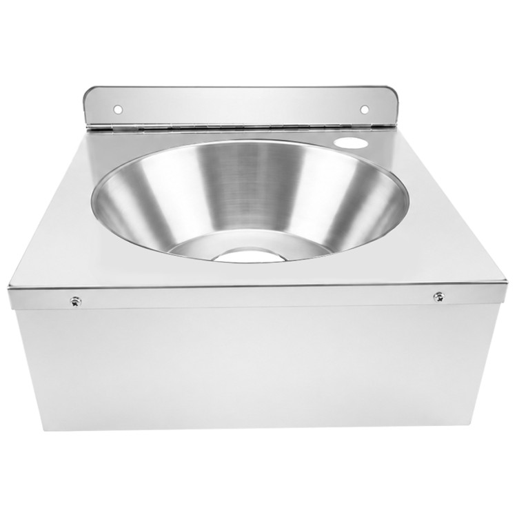 Commercial Wall Mounted Hand Wash Basin with Side Apron 360 × 360mm SS304 Stainless Steel | CaterEq CEWBR30B