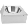 Commercial Wall Mounted Hand Wash Basin with Side Apron 360 × 360mm SS304 Stainless Steel | CaterEq CEWBR30B