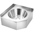 Corner Wall Mounted Hand Wash Sink with 40mm Backsplash and Side Wall 360 x 360mm | CaterEq CEWBR50B
