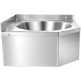 Corner Wall Mounted Hand Wash Sink with 40mm Backsplash and Side Wall 360 x 360mm | CaterEq CEWBR50B