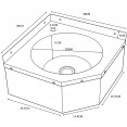 Corner Wall Mounted Hand Wash Sink with 40mm Backsplash and Side Wall 360 x 360mm | CaterEq CEWBR50B