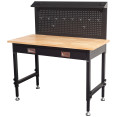 Professional Adjustable Workbench with Rubberwood Top, Drawer and Pegboard 1220 x 610 x 1470mm | CaterEq CEWBT4824PB1D Professional Adjustable Workbench with Rubberwood Top, Drawer and Pegboard 1220 x 610 x 1470mm | CaterEq CEWBT4824PB1D