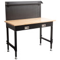 Professional Adjustable Workbench with Rubberwood Top, Drawer and Pegboard 1220 x 610 x 1470mm | CaterEq CEWBT4824PB1D Professional Adjustable Workbench with Rubberwood Top, Drawer and Pegboard 1220 x 610 x 1470mm | CaterEq CEWBT4824PB1D