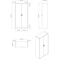Heavy Duty Grey and Black 2 Door Lockable Steel Tool Cabinet with 4 Adjustable Shelves 900x380x1800mm - CEWG27