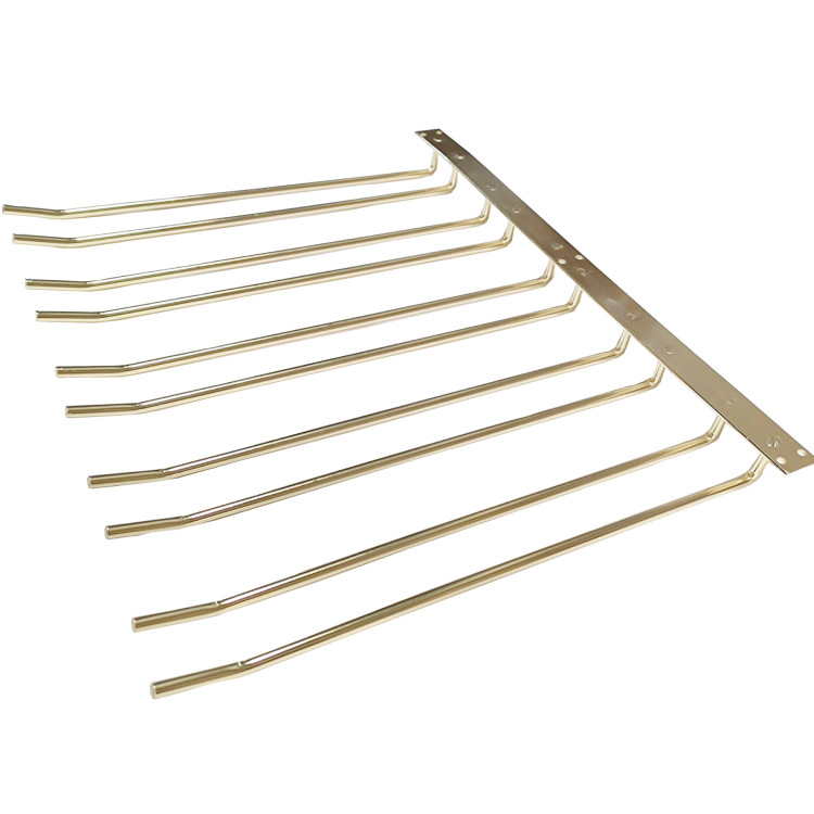 Wine Glass Rack Gold Ceiling mounted Length 400mm 20 wine glasses - CEWGB58500400G