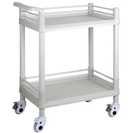 Professional 2 Tier Mobile Medical Trolley ABS 750x530x900mm - CEWH2LT7553