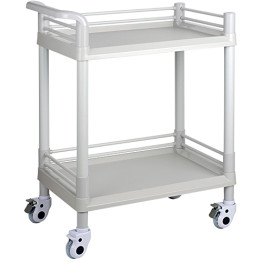 Professional 2 Tier Mobile Medical Trolley ABS 645x445x900mm - CEWH2MT6544