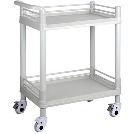 Professional 2 Tier Mobile Medical Trolley ABS 540x370x900mm - CEWH2ST5437