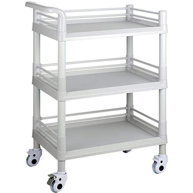 Professional 3 Tier Mobile Medical Trolley ABS 540x370x980mm - CEWH3ST5437