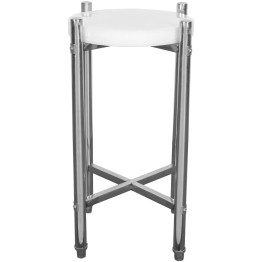 Commercial Stainless Steel Round Cutting Board Stand with Polyethylene Chopping Block 420x750mm | CaterEq CEWHCY0301