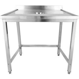 Professional Waste Disposal Table Stainless Steel 4 Side Up Marine Edge Backsplash 1000x600x950mm | CaterEq CEWHDW10060B