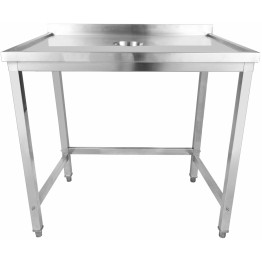 Professional Waste Disposal Table Stainless Steel 4 Side Up Marine Edge Backsplash 1200x600x950mm - CEWHDW12060B