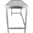 Professional Waste Disposal Table Stainless Steel 4 Side Up Marine Edge 1200x600x900mm - CEWHDW12060