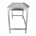 Professional Waste Disposal Table Stainless Steel 4 Side Up Marine Edge Backsplash 1800x600x950mm | CaterEq CEWHDW18060B