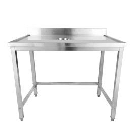 Professional Waste Disposal Table Stainless Steel 4 Side Up Marine Edge Backsplash 1800x600x950mm | CaterEq CEWHDW18060B