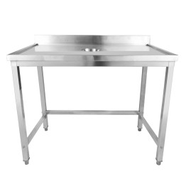 Professional Waste Disposal Table Stainless Steel 4 Side Up Marine Edge Backsplash 2000x600x950mm | CaterEq CEWHDW20060B