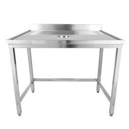 Professional Waste Disposal Table Stainless Steel 4 Side Up Marine Edge Backsplash 2000x700x950mm | CaterEq CEWHDW20070B