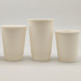 500pcs Compostable Coffee Cups Double wall 16oz/473ml White - CEWHDW16OZ
