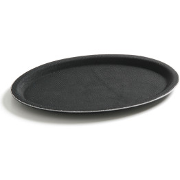 Non-Skid Serving Tray Fibreglass Oval 27"x22" Black - CEFBR2722