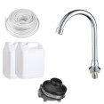 Foot Operated Mobile Wash Basin with Backsplash & Castors Stainless Steel - CEWHF278