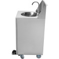 Foot Operated Economic Mobile Wash Basin with Backsplash & Castors Stainless Steel - CEWHF278E