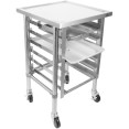 Commercial Mobile Equipment Stand with 6 Tier Tray Rack GN1/1 Marine Edges 800x600x900mm - CEWHMTR6080C