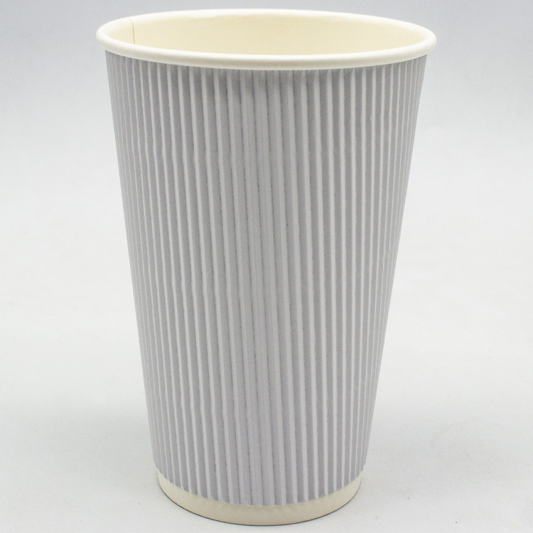 500pcs White Ripple Wall Coffee Cup 16oz/473ml PE - CEWHR16OZ 500pcs White Ripple Wall Coffee Cup 16oz/473ml PE - CEWHR16OZ