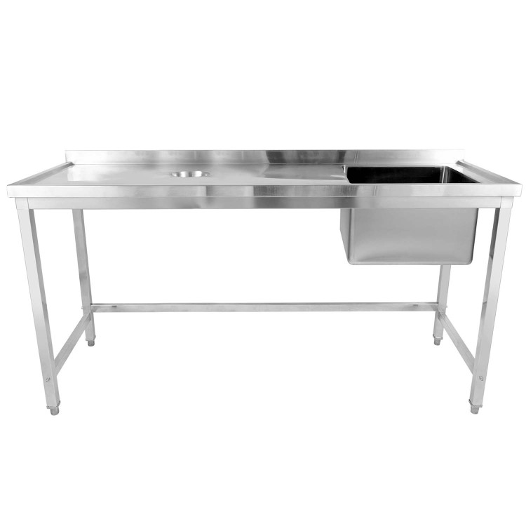 Commercial Stainless Steel Single Sink with Right Bowl & Left Scrapping Hole + Splashback 1800x600x950mm | CaterEq CEWHSTD1860R Commercial Stainless Steel Single Sink with Right Bowl & Left Scrapping Hole + Splashback 1800x600x950mm | CaterEq CEWHSTD1860R
