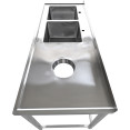 Commercial Stainless Steel Double Sink with 2 Left Bowls & Right Scrapping Hole + Splashback 1500x700x950mm | CaterEq CEWHSTT1570L