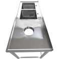 Commercial Stainless Steel Double Sink with 2 Left Bowls & Right Scrapping Hole + Splashback 1800x700x950mm | CaterEq CEWHSTT1870L Commercial Stainless Steel Double Sink with 2 Left Bowls & Right Scrapping Hole + Splashback 1800x700x950mm | CaterEq CEWHSTT1870L