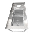 Commercial Stainless Steel Double Sink with 2 Left Bowls & Right Scrapping Hole + Splashback 2000x600x950mm | CaterEq CEWHSTT2060L Commercial Stainless Steel Double Sink with 2 Left Bowls & Right Scrapping Hole + Splashback 2000x600x950mm | CaterEq CEWHSTT2060L