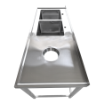 Commercial Stainless Steel Double Sink with 2 Left Bowls & Right Scrapping Hole + Splashback 2000x600x950mm | CaterEq CEWHSTT2060L Commercial Stainless Steel Double Sink with 2 Left Bowls & Right Scrapping Hole + Splashback 2000x600x950mm | CaterEq CEWHSTT2060L